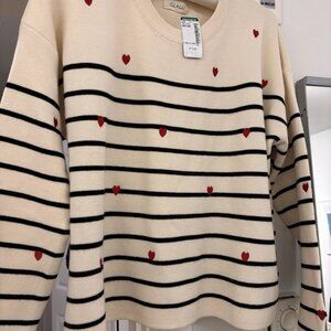 Simons Sweater with Hearts and Stripes